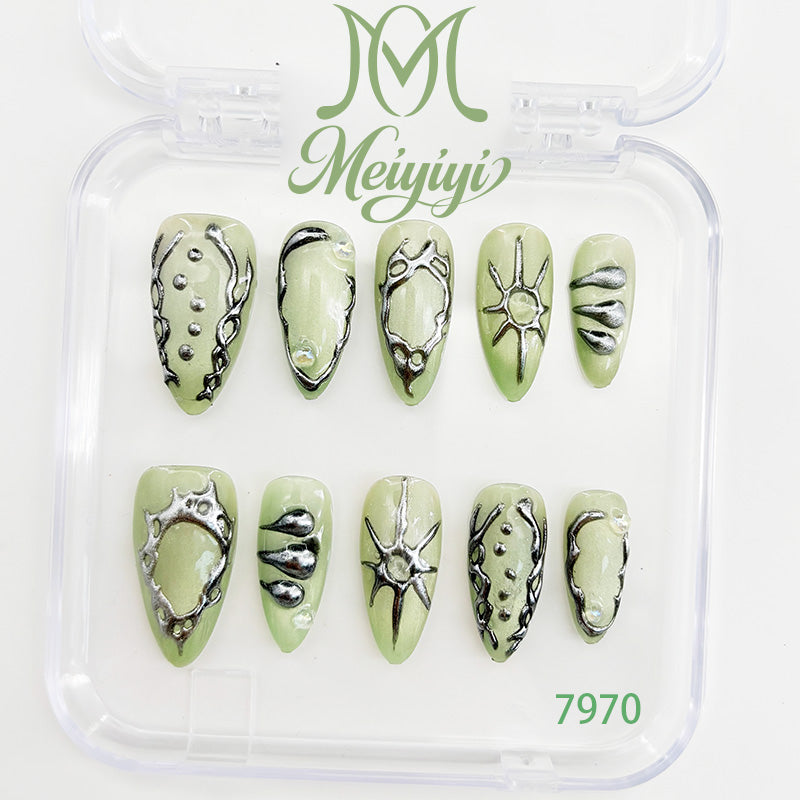 7970-MYY's designer original high-end design customized luxury hand-painted wearable nail art