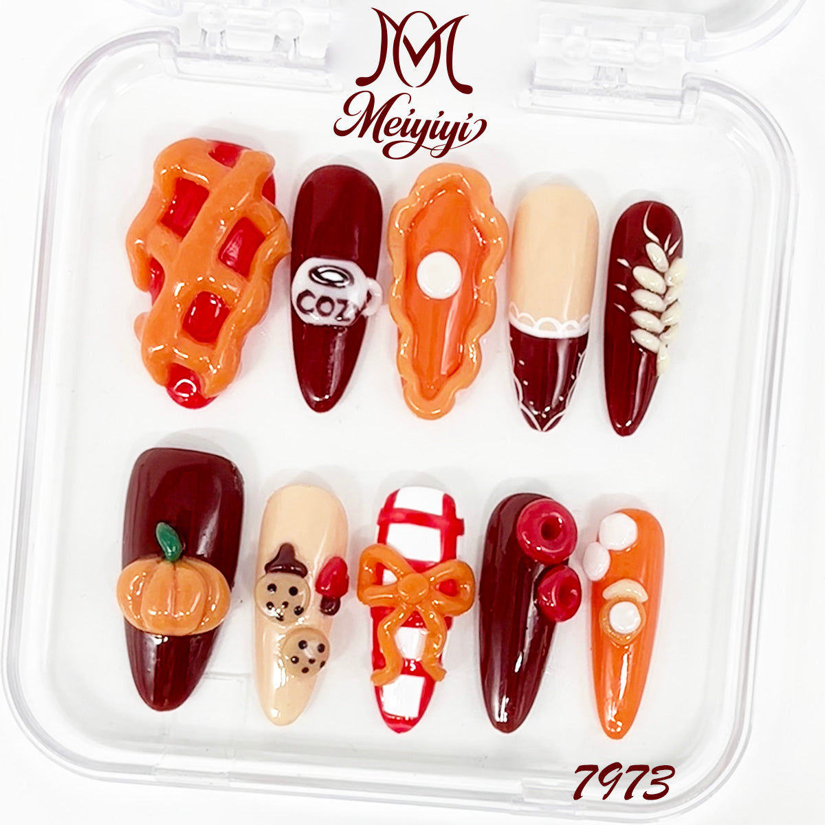 7973-MYY's designer original high-end design customized luxury hand-painted wearable nail art