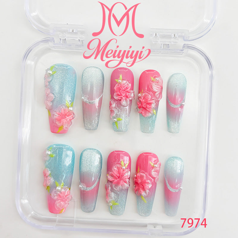 7974-MYY's designer original high-end design customized luxury hand-painted wearable nail art