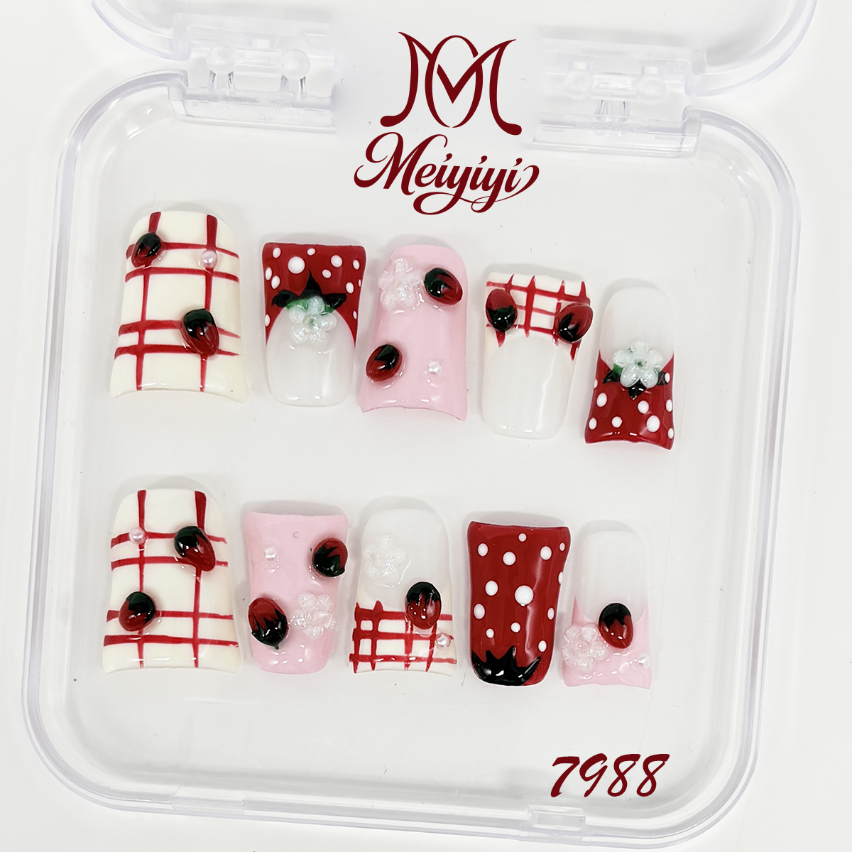 7988-MYY's designer original high-end design customized luxury hand-painted wearable nail art