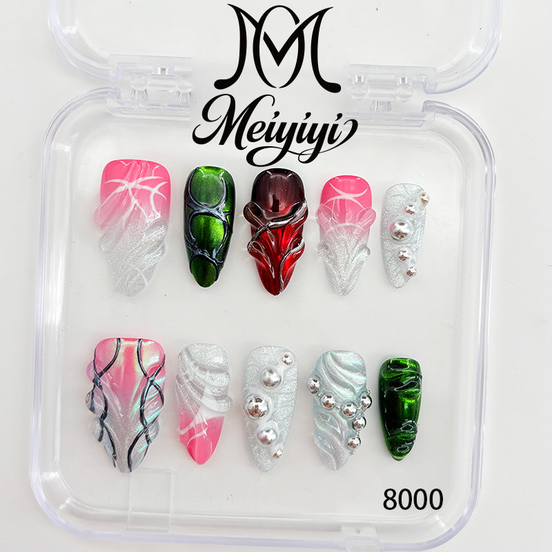 8000-MYY's designer original high-end design customized luxury hand-painted wearable nail art