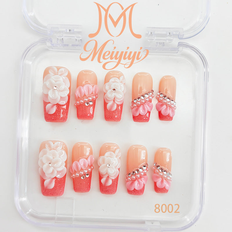 8002-MYY's designer original high-end design customized luxury hand-painted wearable nail art