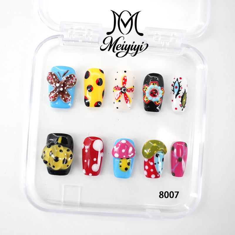 8007-MYY's designer original high-end design customized luxury hand-painted wearable nail art