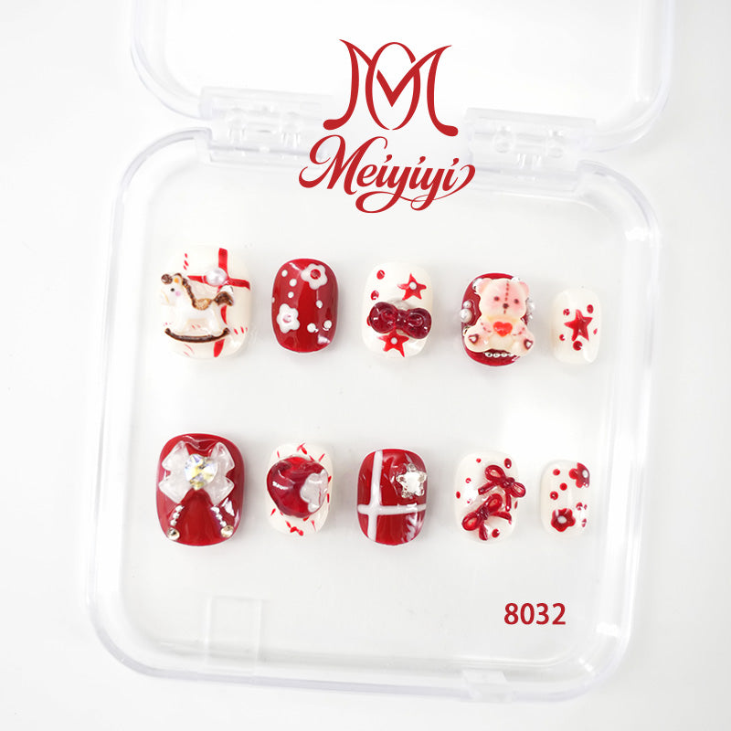 8032-MYY's designer original high-end design customized luxury hand-painted wearable nail art