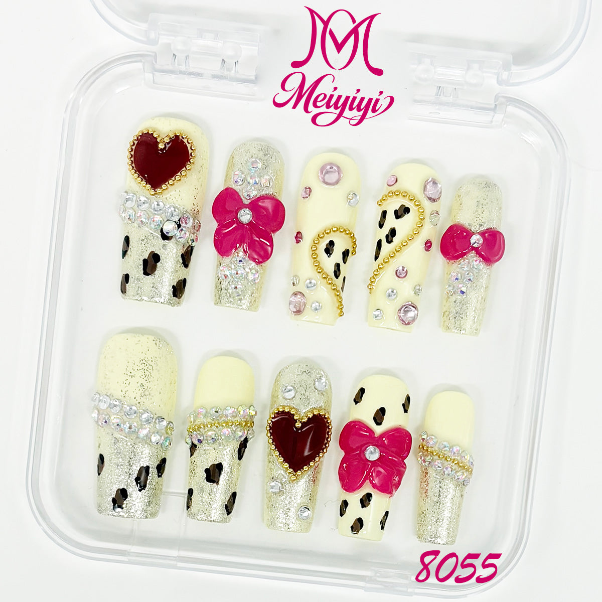 8055-MYY's designer original high-end design customized luxury hand-painted wearable nail art