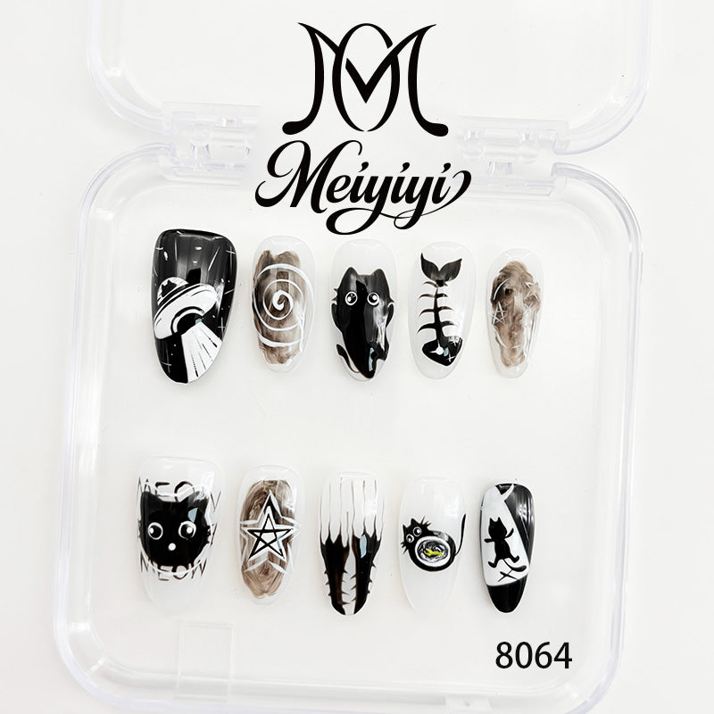 8064-MYY's designer original high-end design customized luxury hand-painted wearable nail art