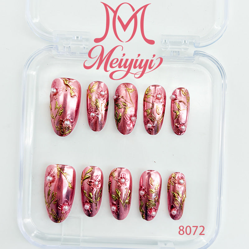 8072-MYY's designer original high-end design customized luxury hand-painted wearable nail art