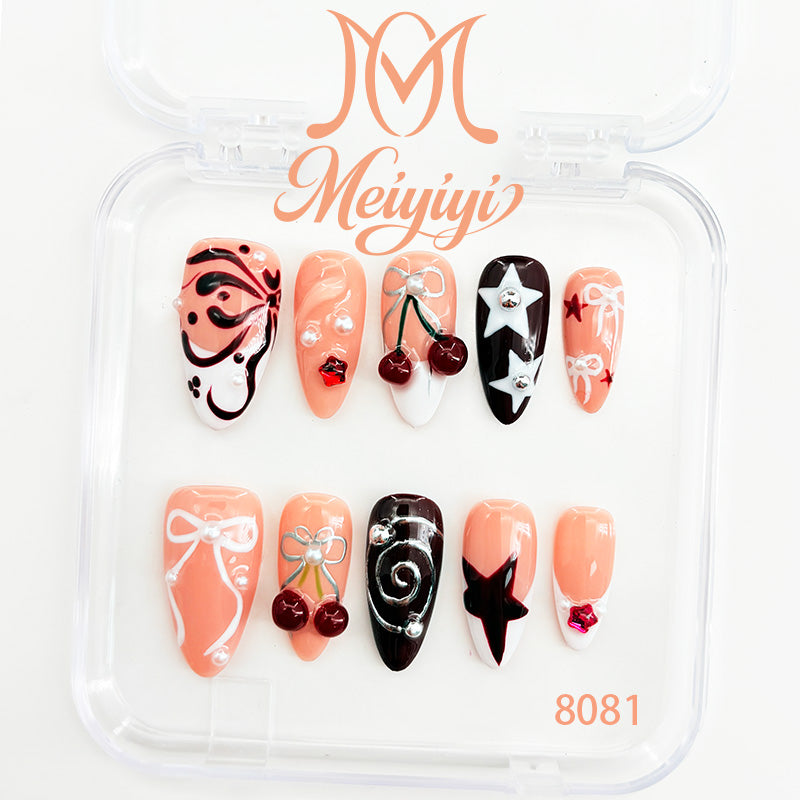 8081-MYY's designer original high-end design customized luxury hand-painted wearable nail art