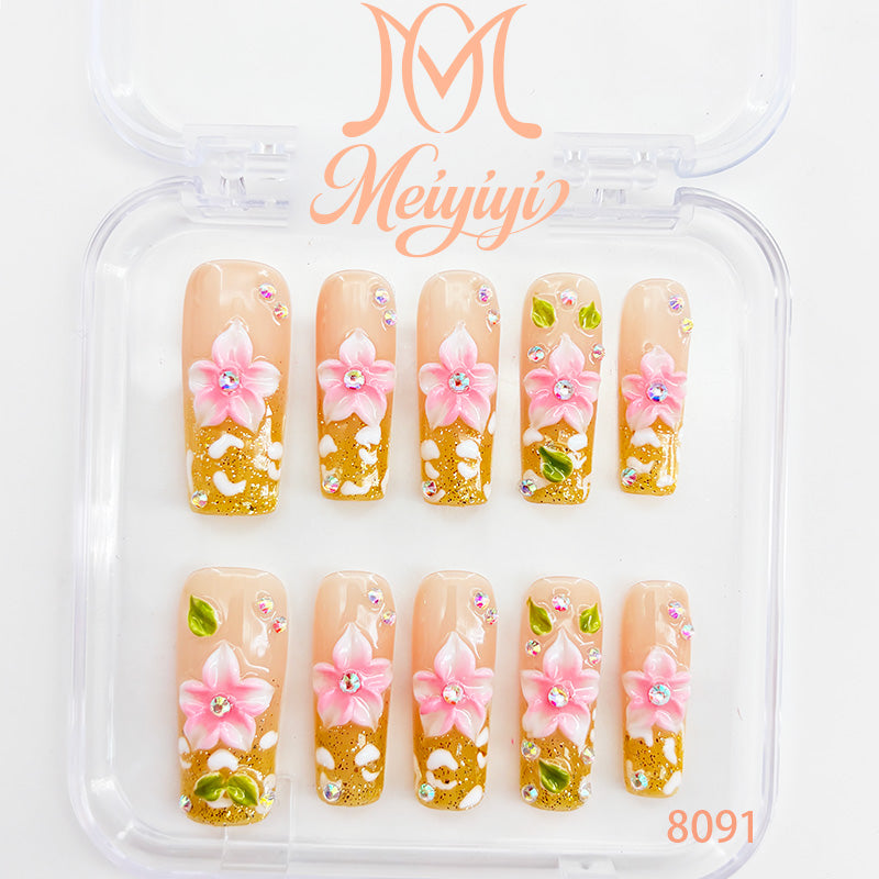 8091-MYY's designer original high-end design customized luxury hand-painted wearable nail art