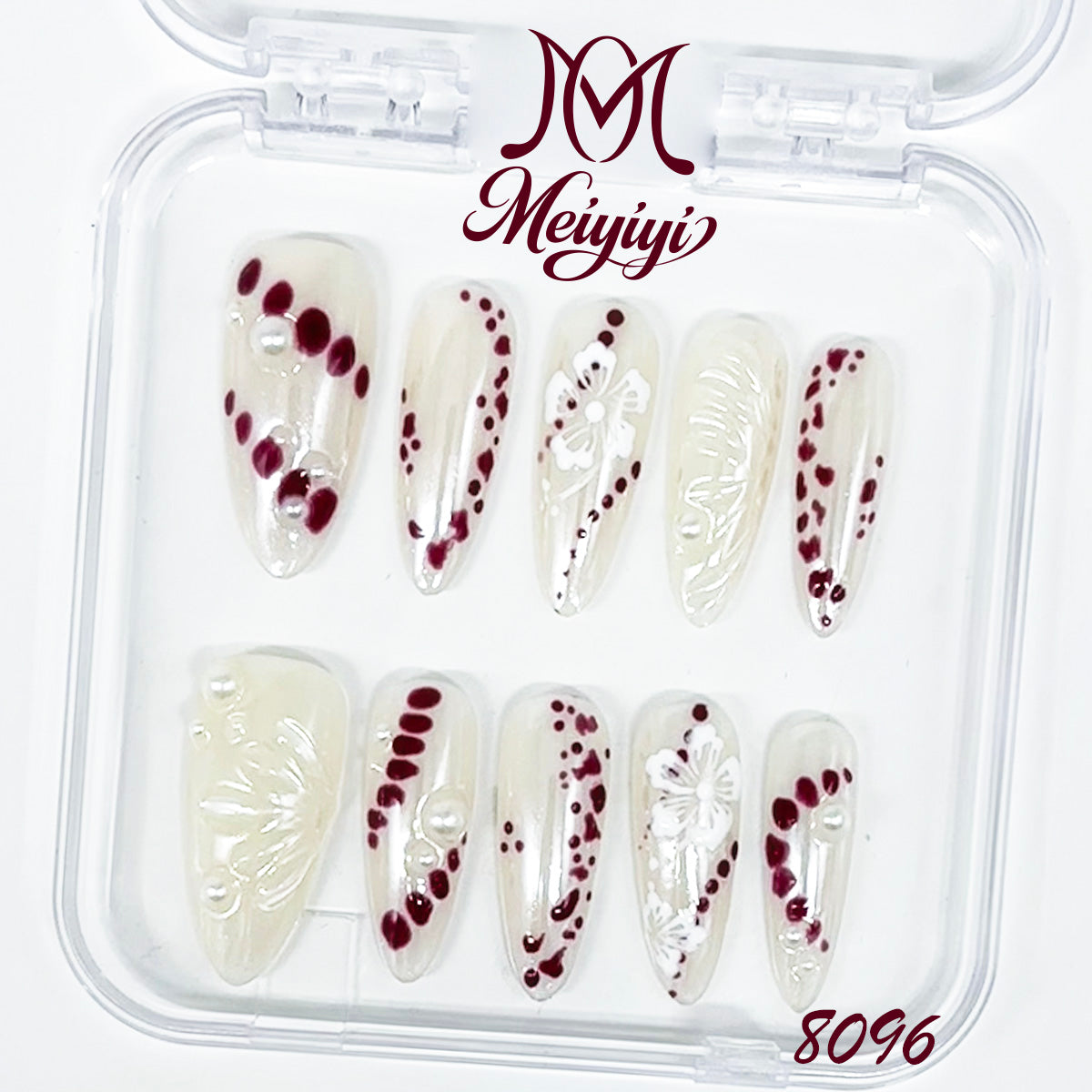 8096-MYY's designer original high-end design customized luxury hand-painted wearable nail art