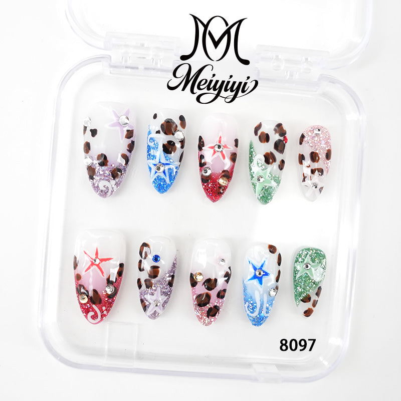 8097-MYY's designer original high-end design customized luxury hand-painted wearable nail art