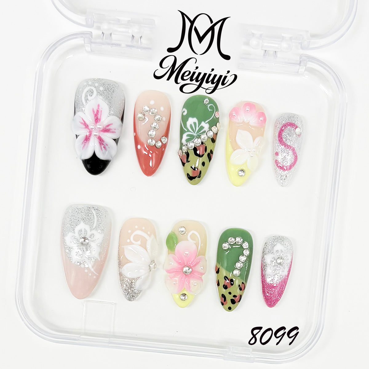 8099-MYY's designer original high-end design customized luxury hand-painted wearable nail art