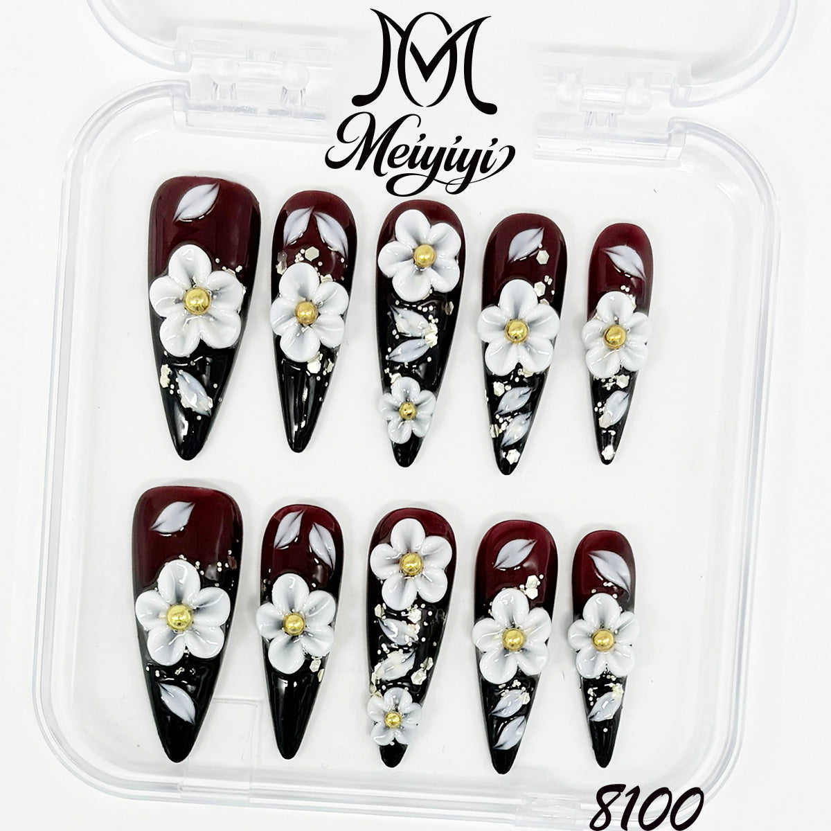 8100-MYY's designer original high-end design customized luxury hand-painted wearable nail art