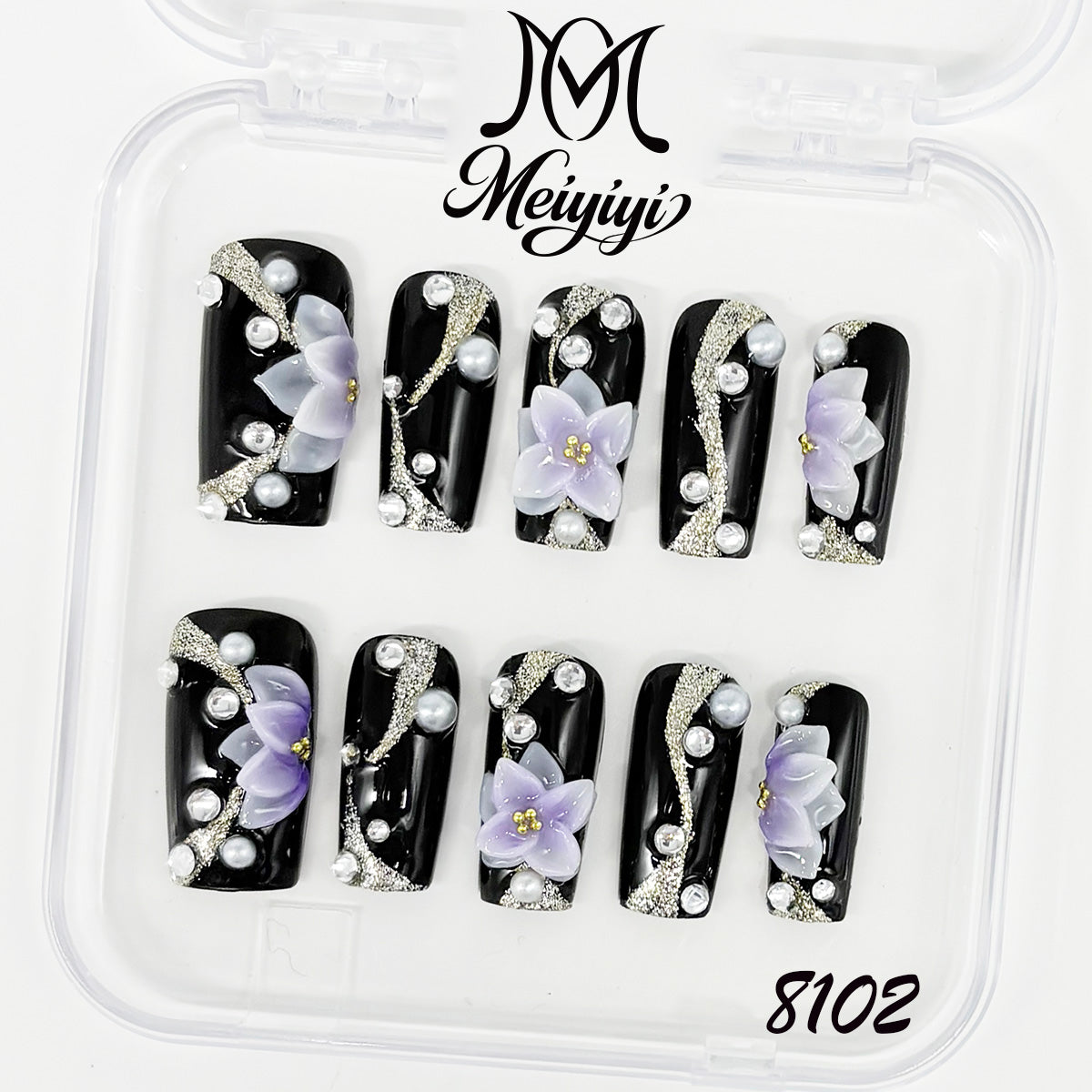 8102-MYY's designer original high-end design customized luxury hand-painted wearable nail art