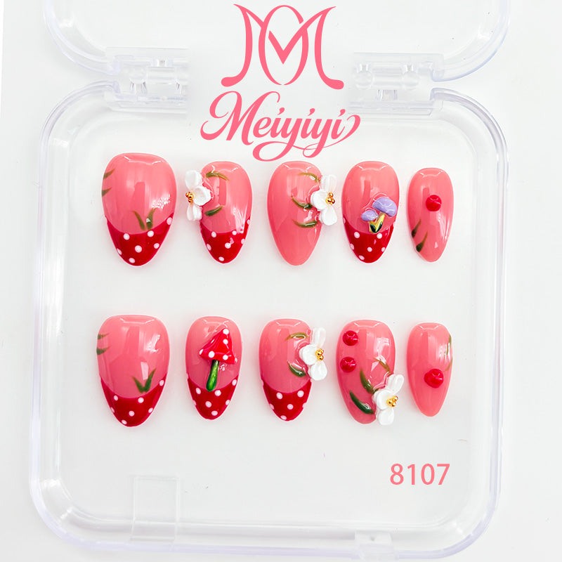 8107-MYY's designer original high-end design customized luxury hand-painted wearable nail art