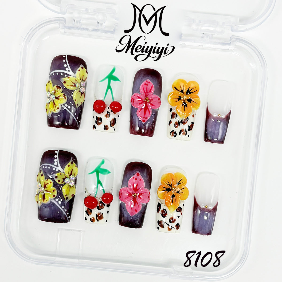 8108-MYY's designer original high-end design customized luxury hand-painted wearable nail art