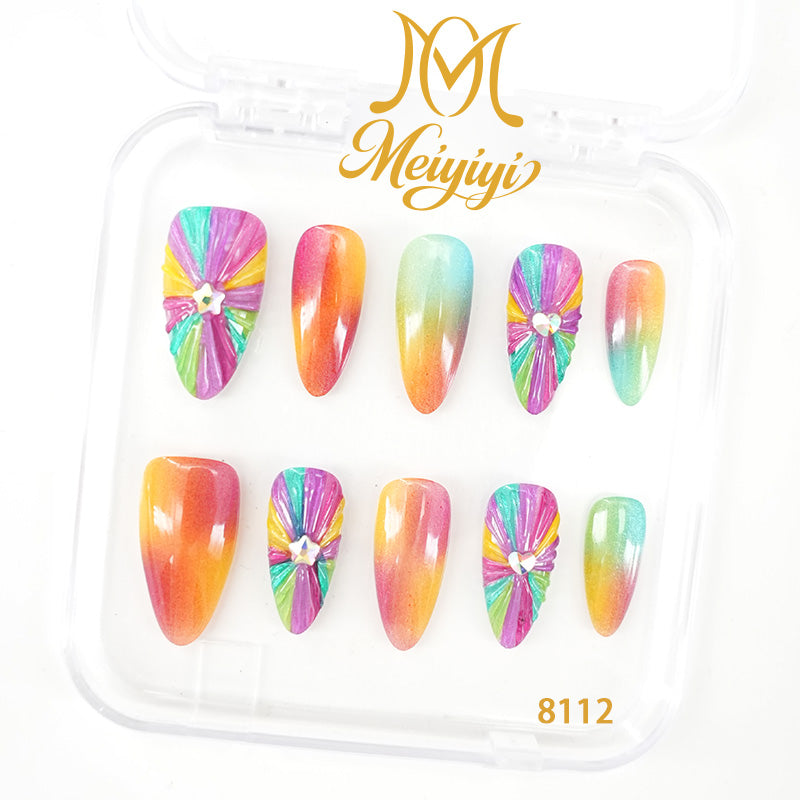 8112-MYY's designer original high-end design customized luxury hand-painted wearable nail art