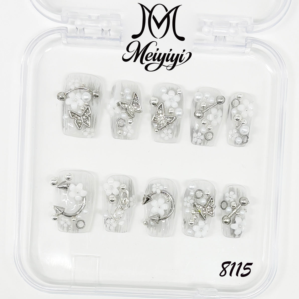 8115-MYY's designer original high-end design customized luxury hand-painted wearable nail art