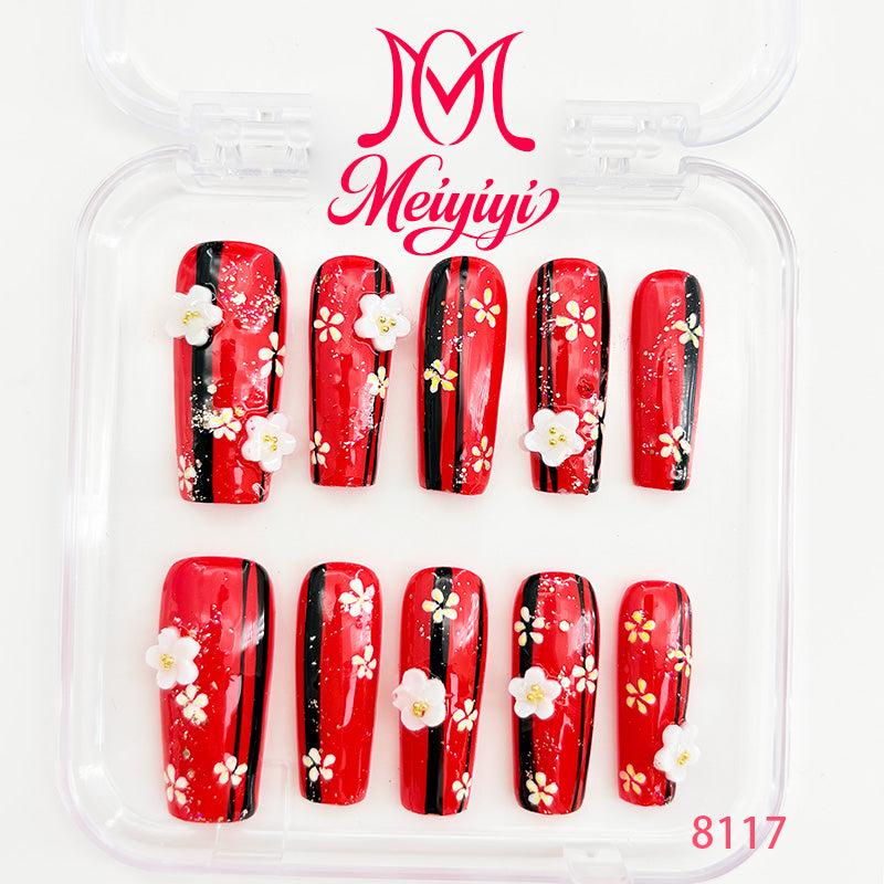 8117-MYY's designer original high-end design customized luxury hand-painted wearable nail art