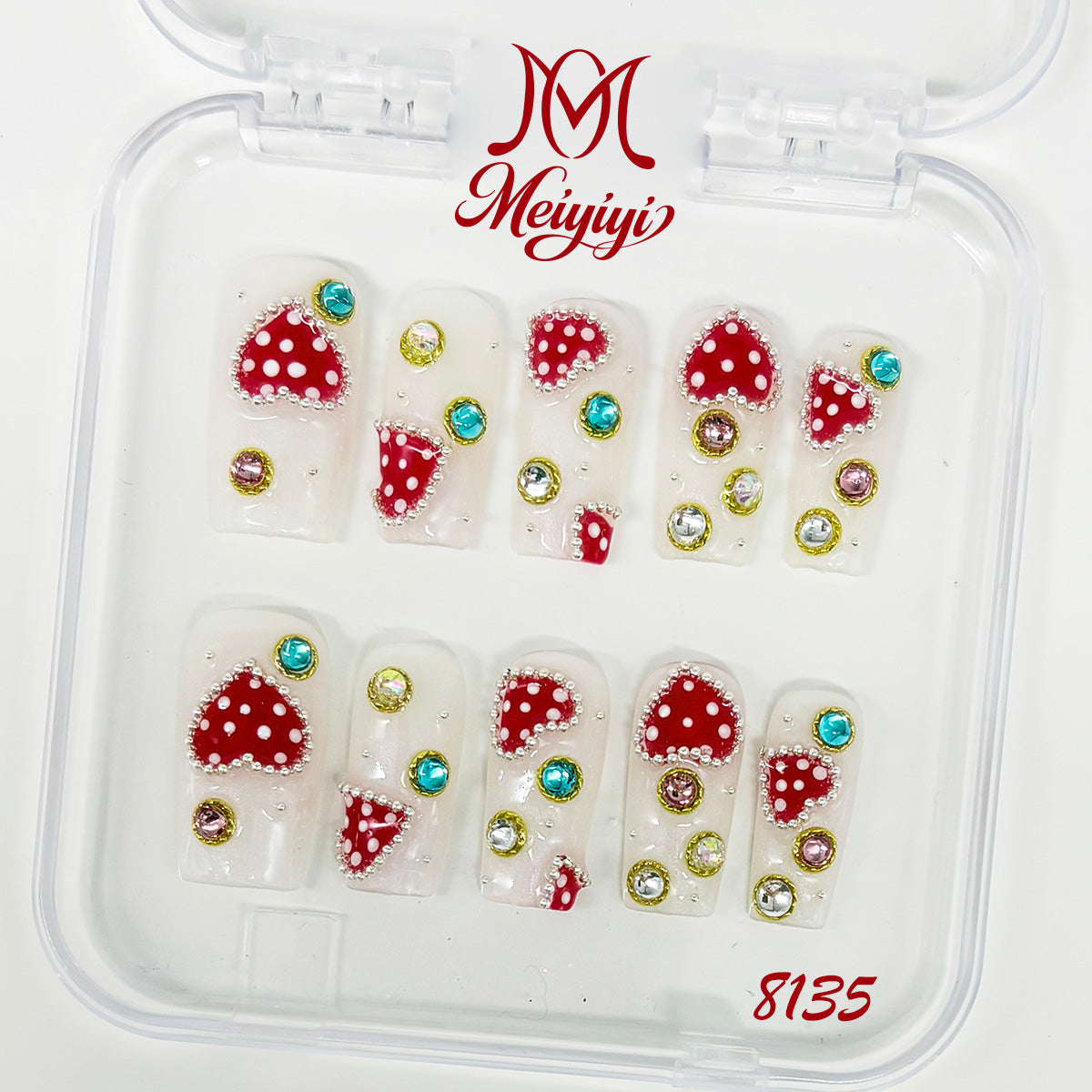 8135-MYY's designer original high-end design customized luxury hand-painted wearable nail art