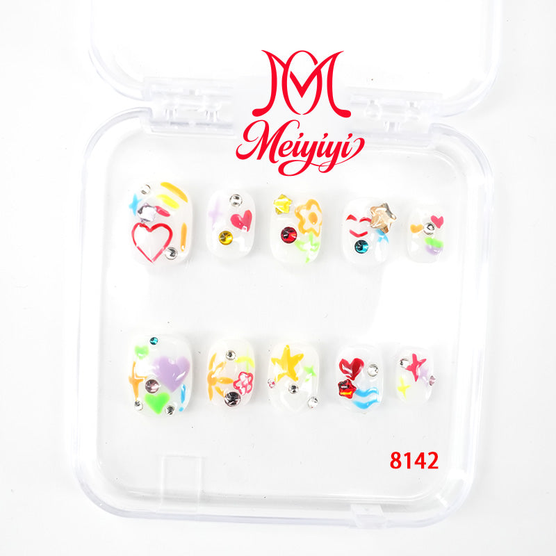 8142-MYY's designer original high-end design customized luxury hand-painted wearable nail art