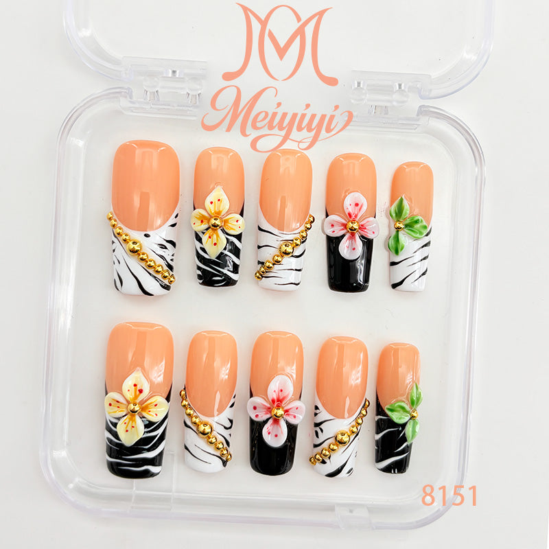 8159-MYY's designer original high-end design customized luxury hand-painted wearable nail art