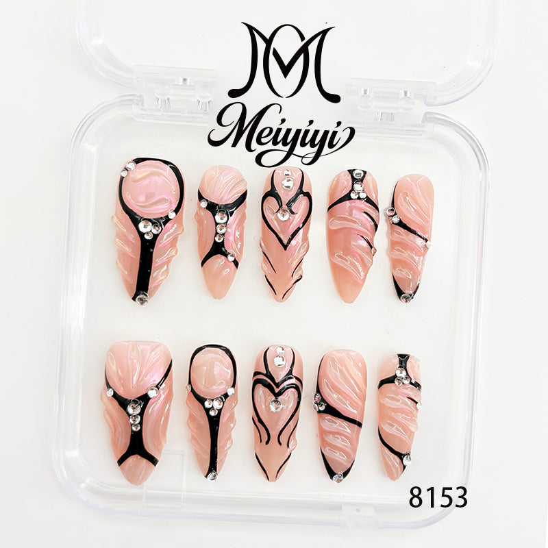 8153-MYY's designer original high-end design customized luxury hand-painted wearable nail art