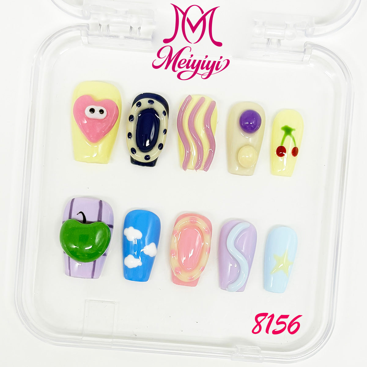 8156-MYY's designer original high-end design customized luxury hand-painted wearable nail art