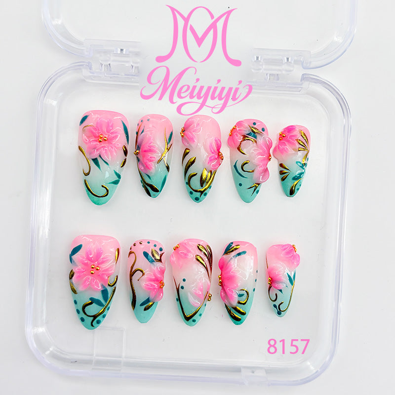 8157-MYY's designer original high-end design customized luxury hand-painted wearable nail art