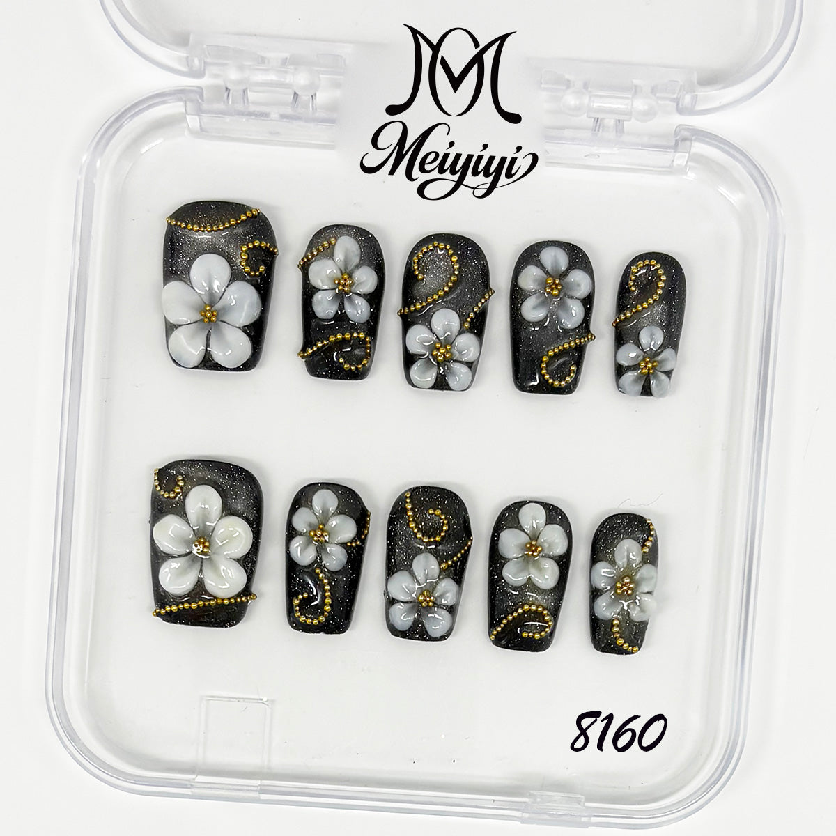 8160-MYY's designer original high-end design customized luxury hand-painted wearable nail art