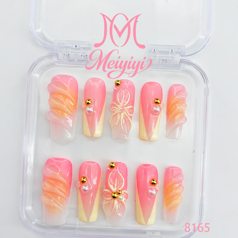 8165-MYY's designer original high-end design customized luxury hand-painted wearable nail art