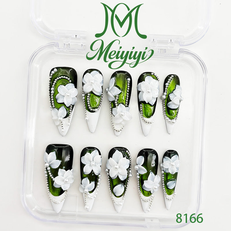 8166-MYY's designer original high-end design customized luxury hand-painted wearable nail art