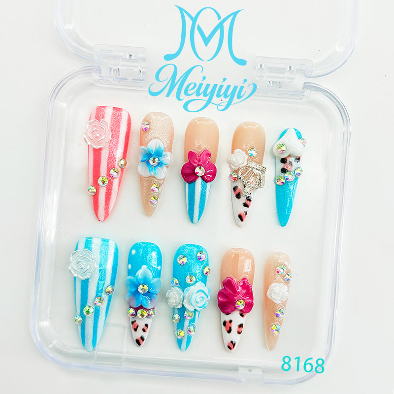 8168-MYY's designer original high-end design customized luxury hand-painted wearable nail art