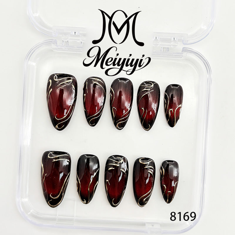 8169-MYY's designer original high-end design customized luxury hand-painted wearable nail art