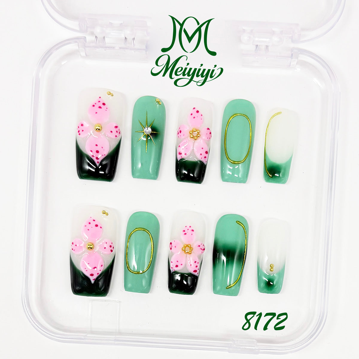 8172-MYY's designer original high-end design customized luxury hand-painted wearable nail art