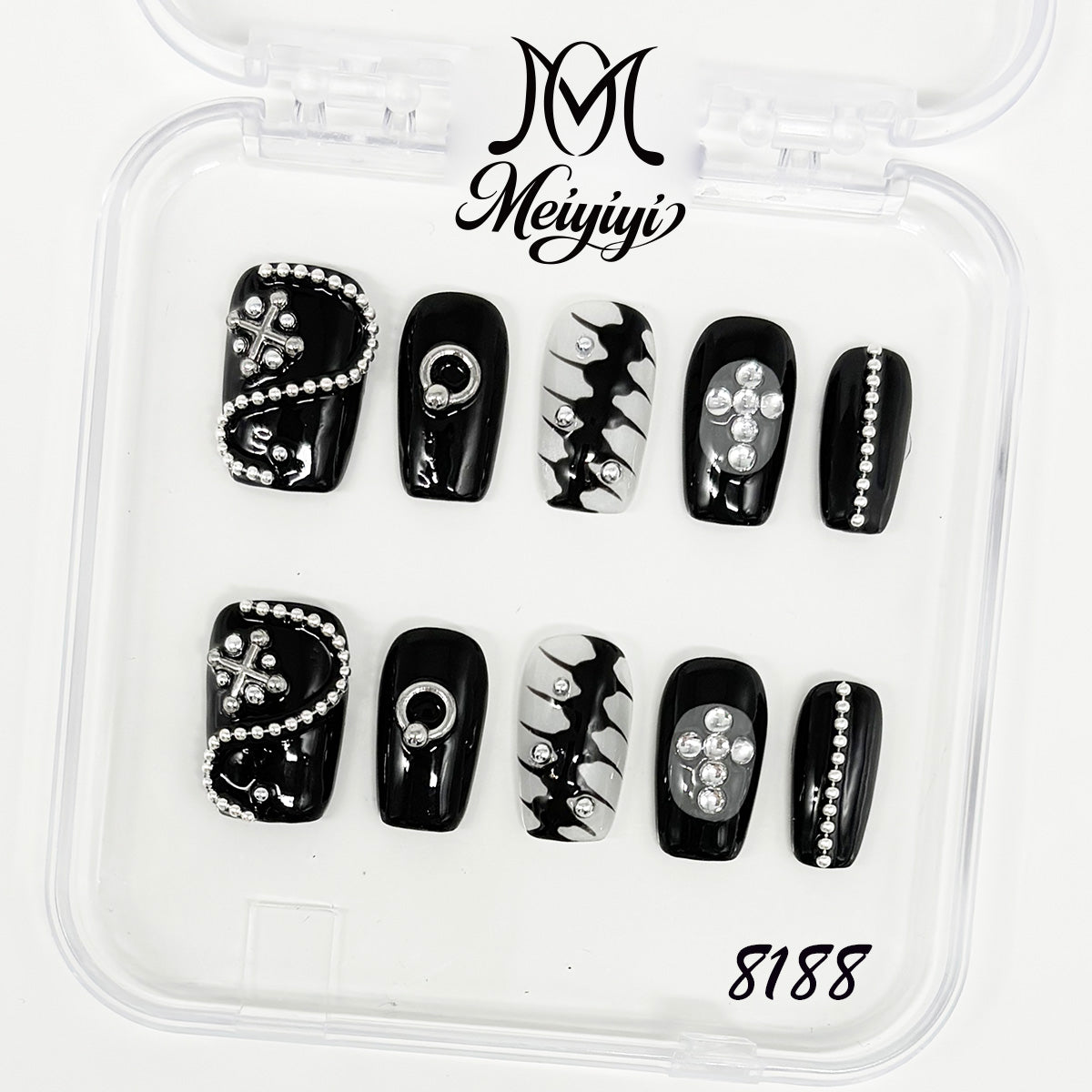 8188-MYY's designer original high-end design customized luxury hand-painted wearable nail art