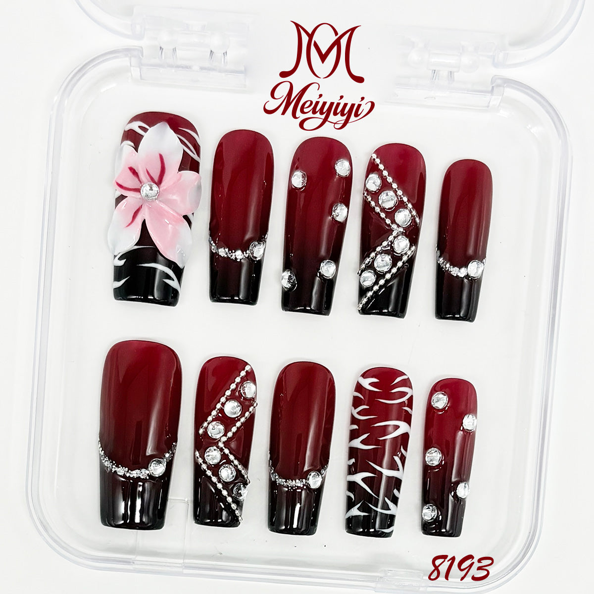 8193-MYY's designer original high-end design customized luxury hand-painted wearable nail art