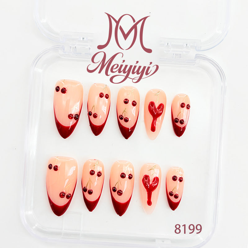 8199-MYY's designer original high-end design customized luxury hand-painted wearable nail art
