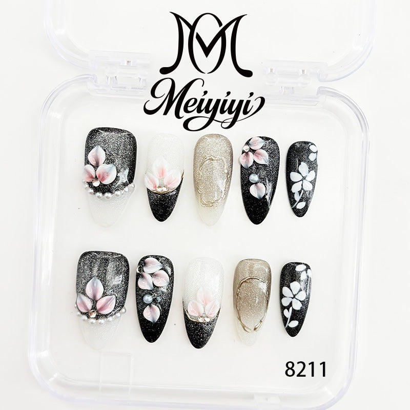 8211-MYY's designer original high-end design customized luxury hand-painted wearable nail art