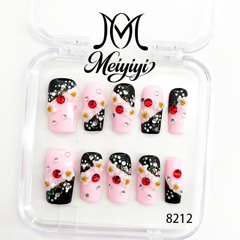 8212-MYY's designer original high-end design customized luxury hand-painted wearable nail art