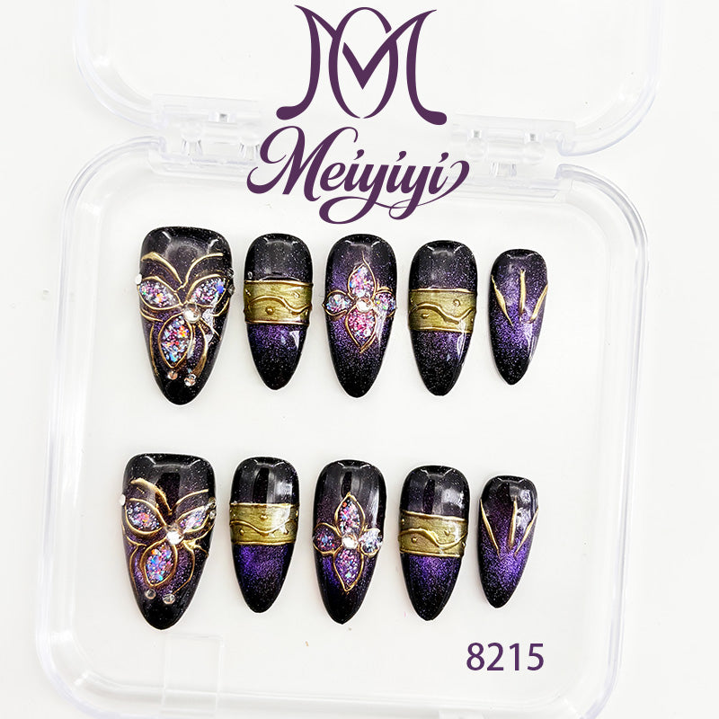 8215-MYY's designer original high-end design customized luxury hand-painted wearable nail art