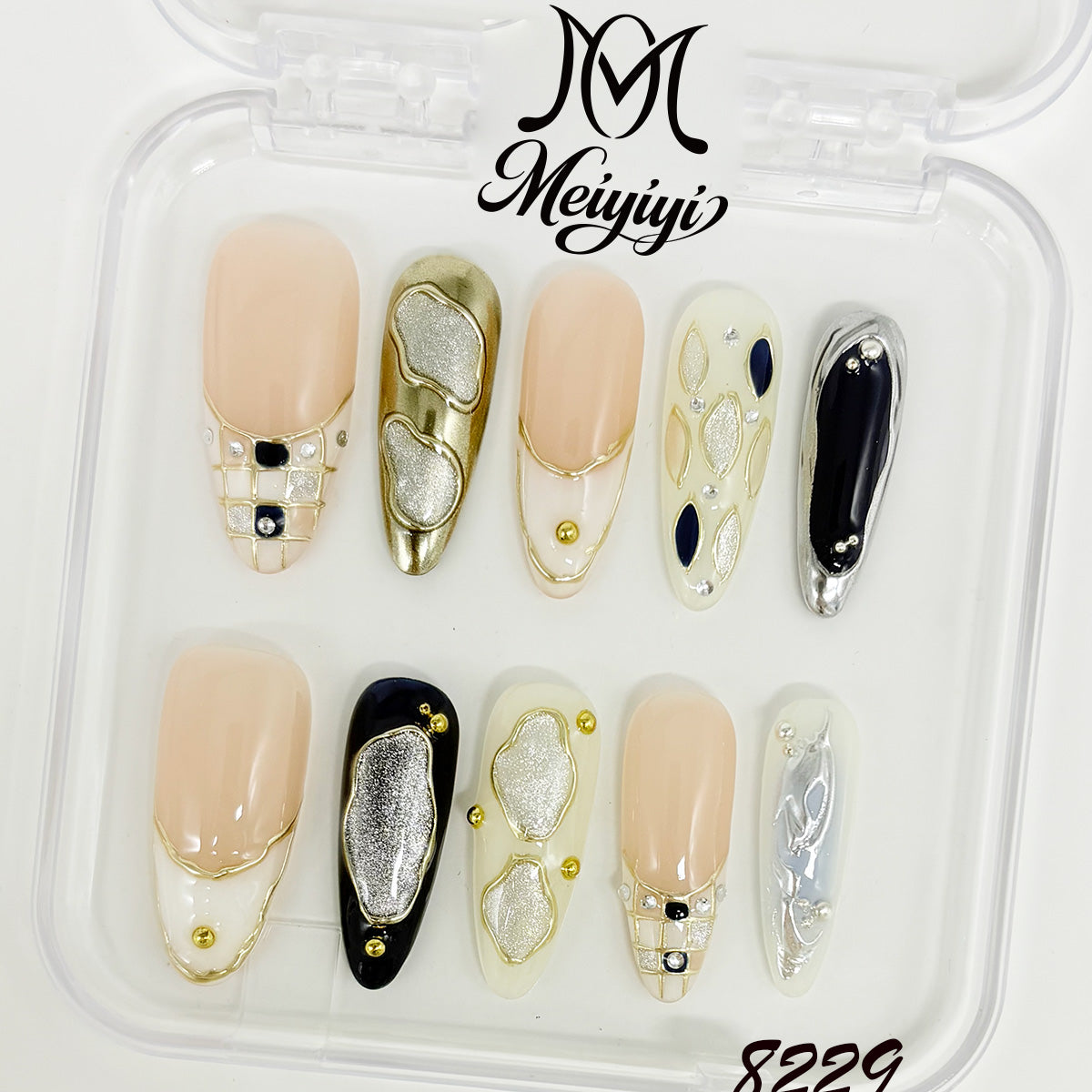 8229-MYY's designer original high-end design customized luxury hand-painted wearable nail art