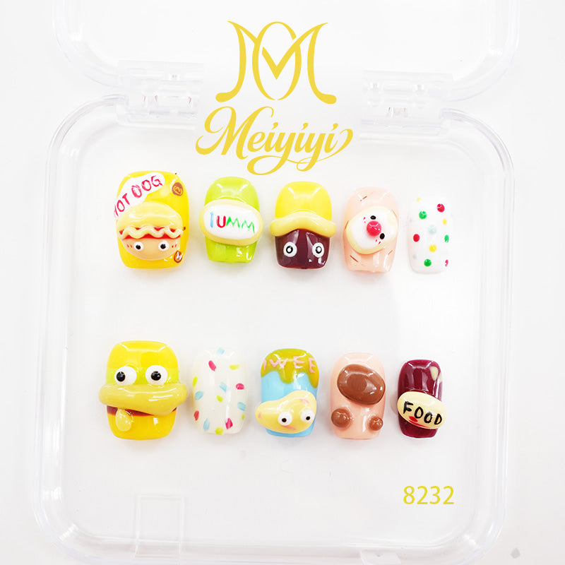8232-MYY's designer original high-end design customized luxury hand-painted wearable nail art