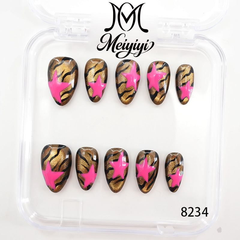 8234-MYY's designer original high-end design customized luxury hand-painted wearable nail art