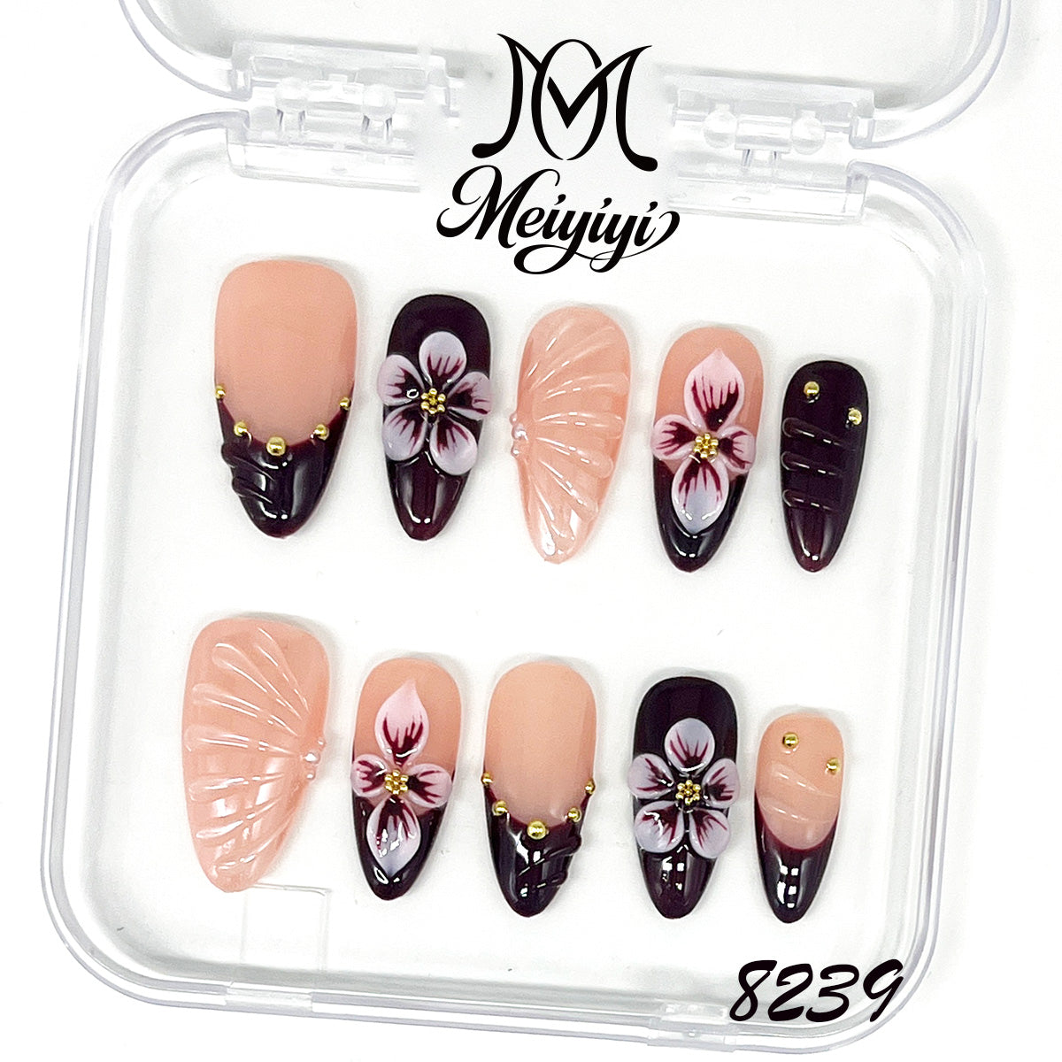 8239-MYY's designer original high-end design customized luxury hand-painted wearable nail art