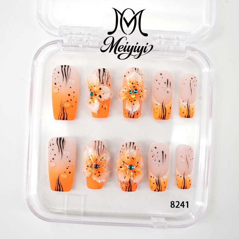 8241-MYY's designer original high-end design customized luxury hand-painted wearable nail art