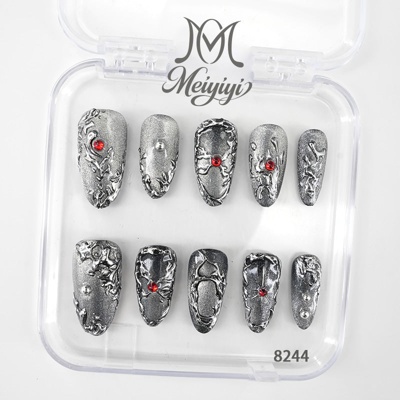 8244-MYY's designer original high-end design customized luxury hand-painted wearable nail art