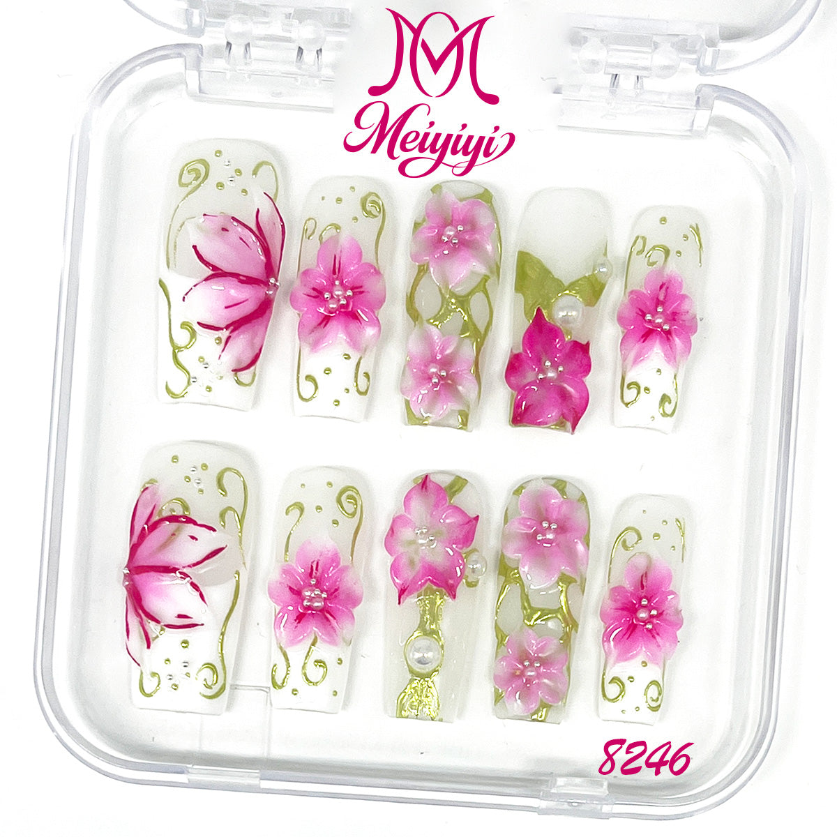 8246-MYY's designer original high-end design customized luxury hand-painted wearable nail art