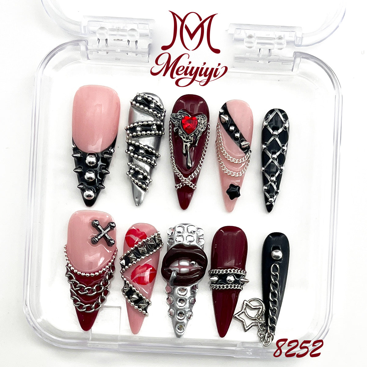 8252-MYY's designer original high-end design customized luxury hand-painted wearable nail art