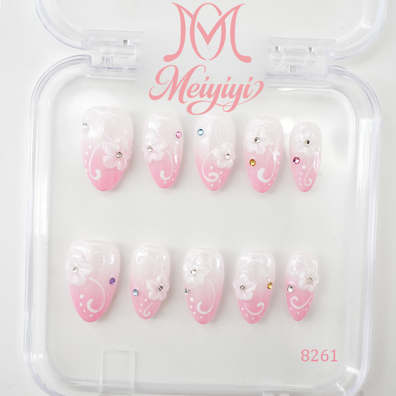 8261-MYY's designer original high-end design customized luxury hand-painted wearable nail art